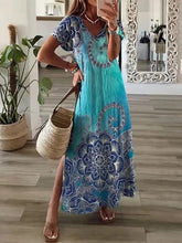 Vestido casual estampado de manga corta